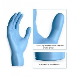 NITRILOVÉ rukavice bez púdru "M" modré 100ks